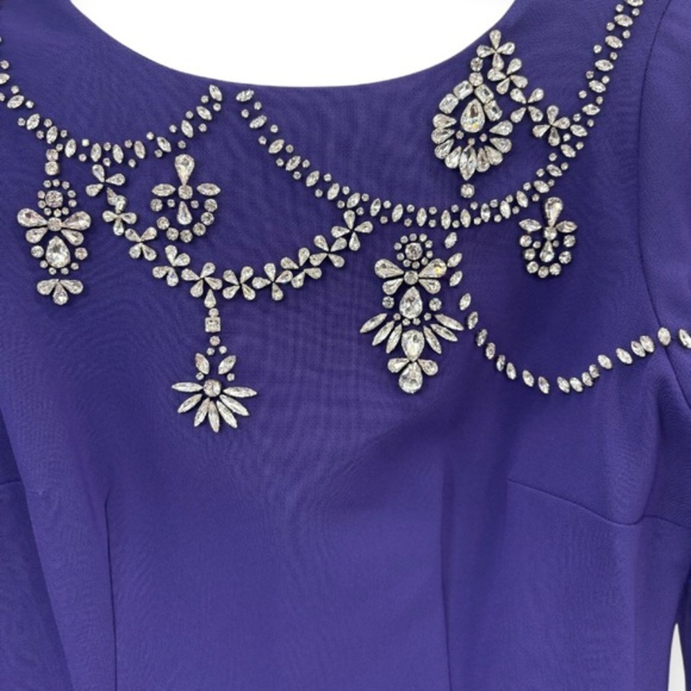 Sachin & Babi NEW Giselle Crepe Embellished Gown Amethyst Purple $1,095 Size 2 - Picture 8 of 13